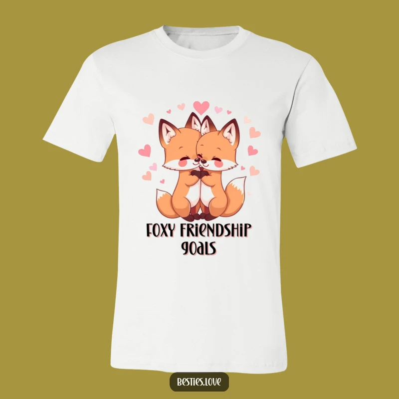 Funny Fox Friends Hug T-Shirt - Adorable Cute Graphic Tee for Animal Lovers