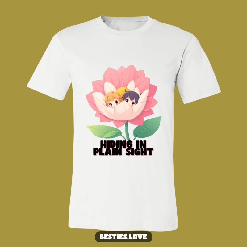 Funny Flower Peek-a-Boo T-Shirt - Vibrant Characters Gift