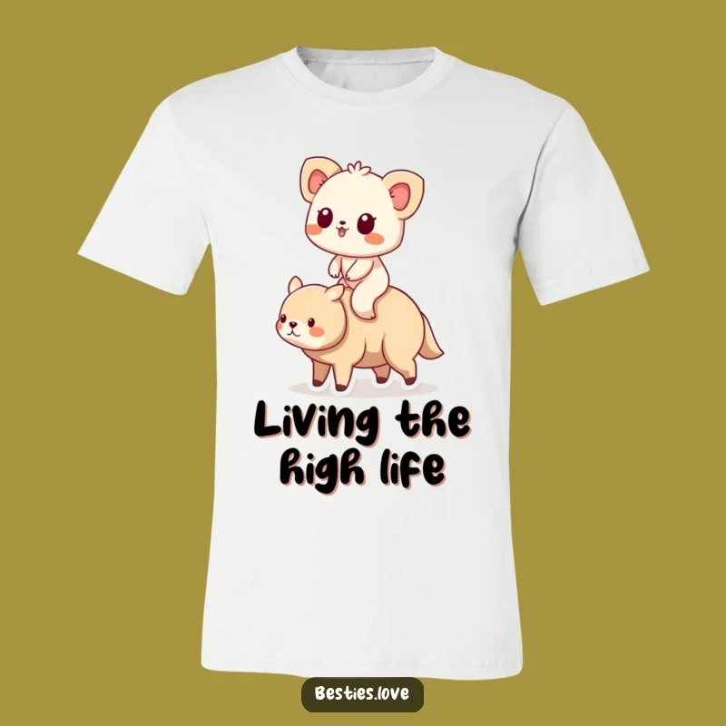 Funny Animal Friends Riding T-Shirt - Adorable Friendship Gift