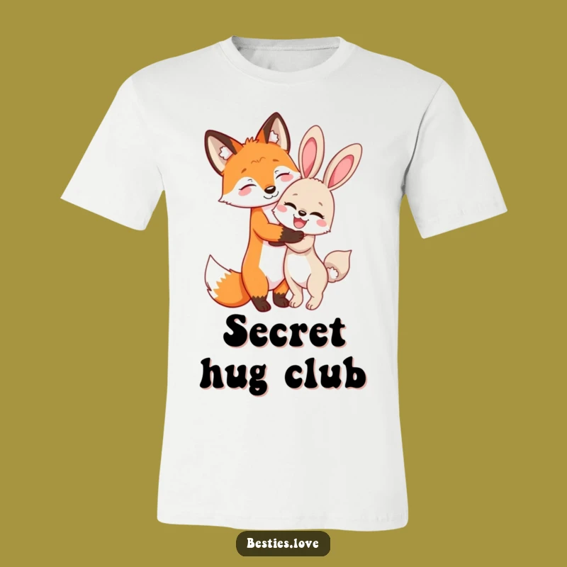 Funny Fox and Bunny T-Shirt: Best Friend Hugs and Laughter Style