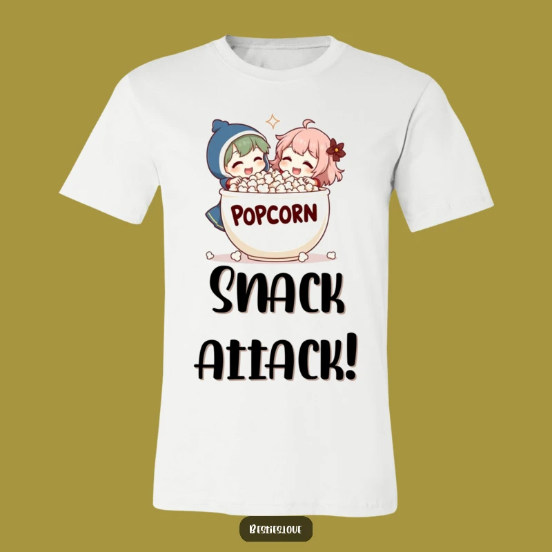 Funny Popcorn Laugh T-Shirt - Comedic Movie Night Tee, Humorous Gift