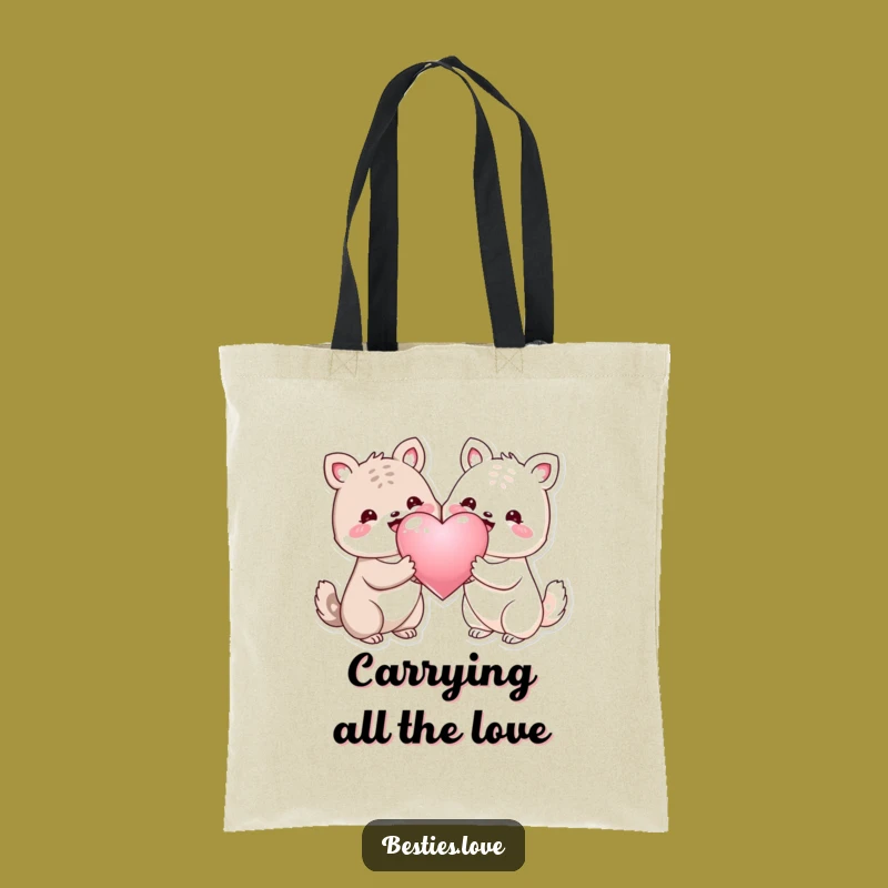 Funny Eco-Friendly Animal Heart Tote Bag: Carry Your Love Around