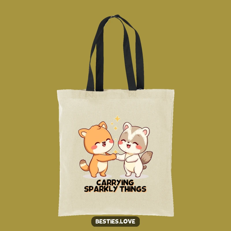 Funny Animal Silly Handshake Tote Bag - Playful Carry-All