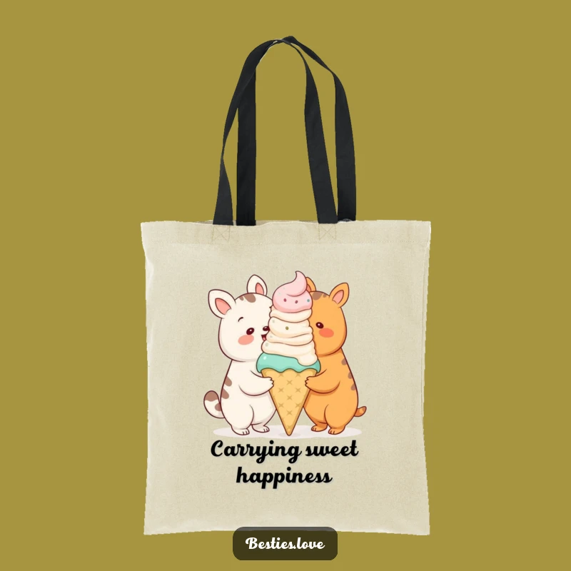 Funny Animal Ice Cream Cone Tote Bag - Carry the Fun