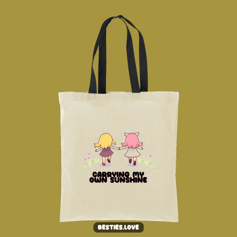 Funny Best Friends Rainbow Path Tote Bag: Carry Your Joy Gift