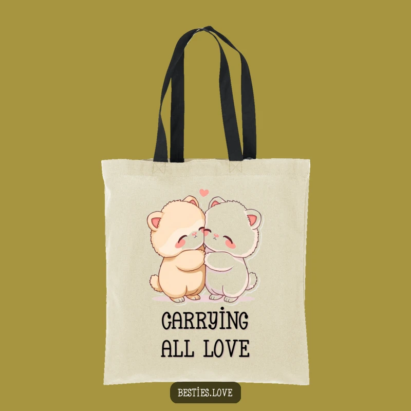 Funny Hugging Animals Tote Bag: Carry Your Love and Laughs Everywhere