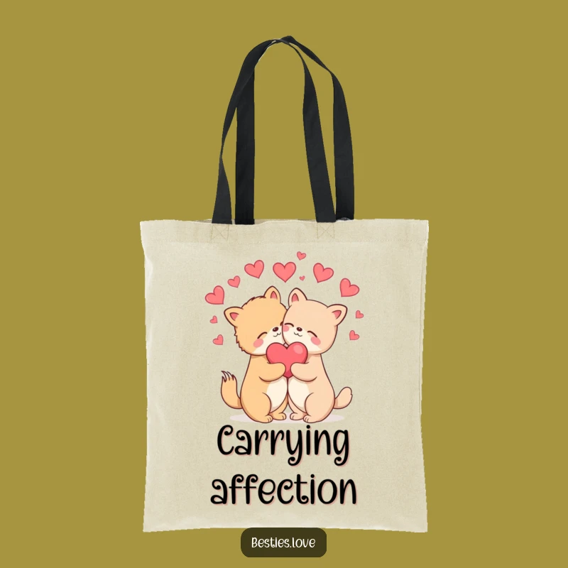 Funny Hugging Animals Tote Bag: Cute Love Bag, Practical Gift