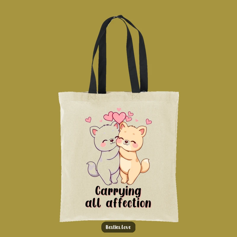 Funny Kawaii Animal Hug Tote Bag: Cute Accessory for Everyday, Great Gift