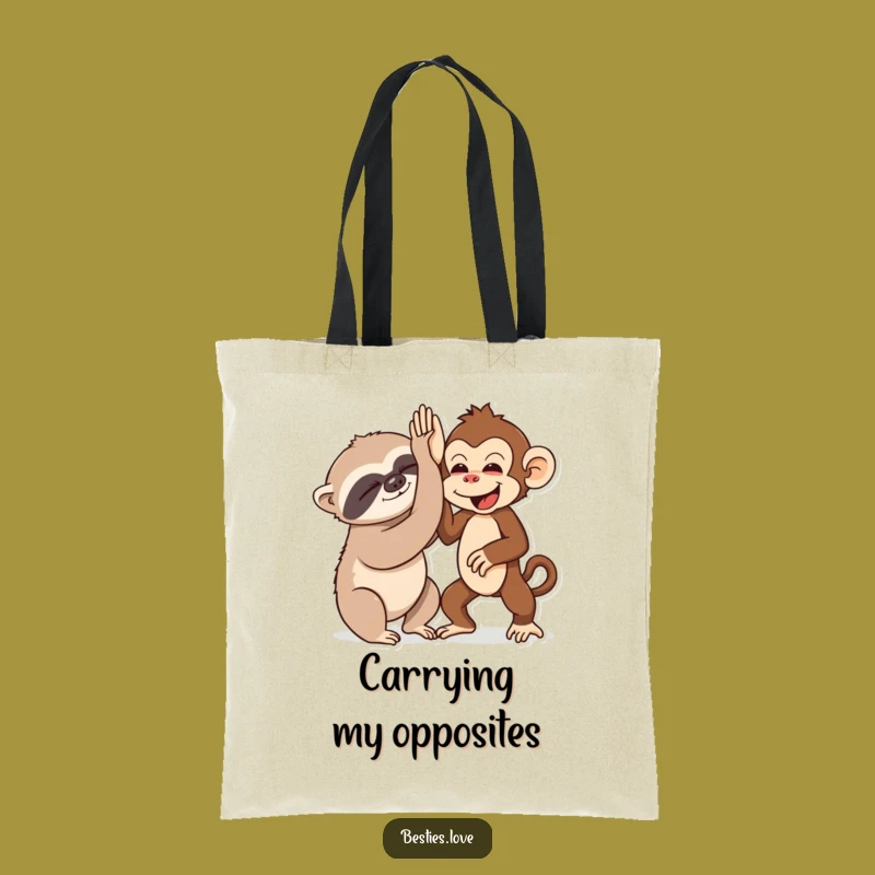 Funny Sloth & Monkey High-Five Tote Bag - Versatile Style Gift!
