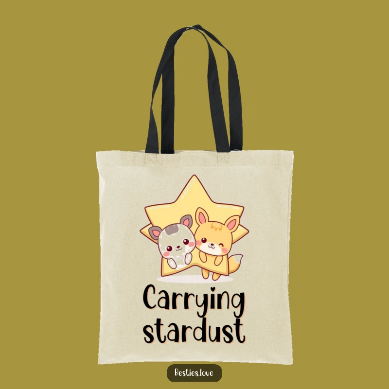 Funny Star Animals Tote Bag - Cartoon Style, Versatile Funny Gift