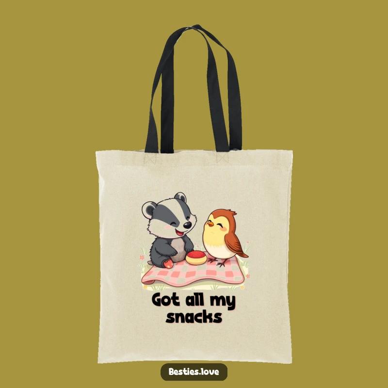 Funny Picnic Pals Tote Bag: Carry Laughs with Badger & Robin, Perfect Funny Gift