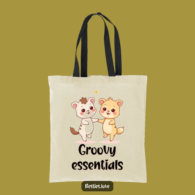 Funny Starry Dance Tote Bag - Joyful Animal Carry-All, Humorous Accessory
