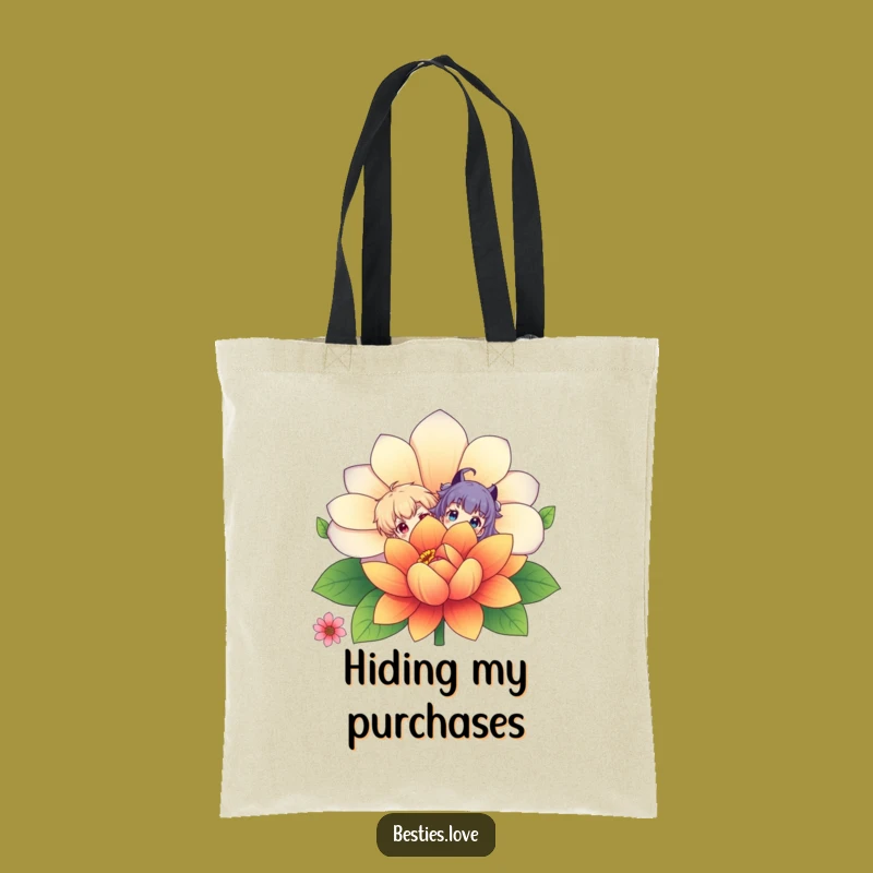 Funny Flower Peek-a-Boo Tote Bag - Spacious & Humorous Character Accessory