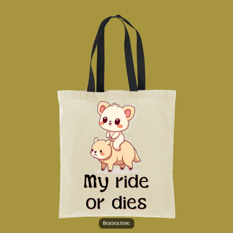 Funny Animal Friends Riding Tote Bag - Cute Accessory Gift