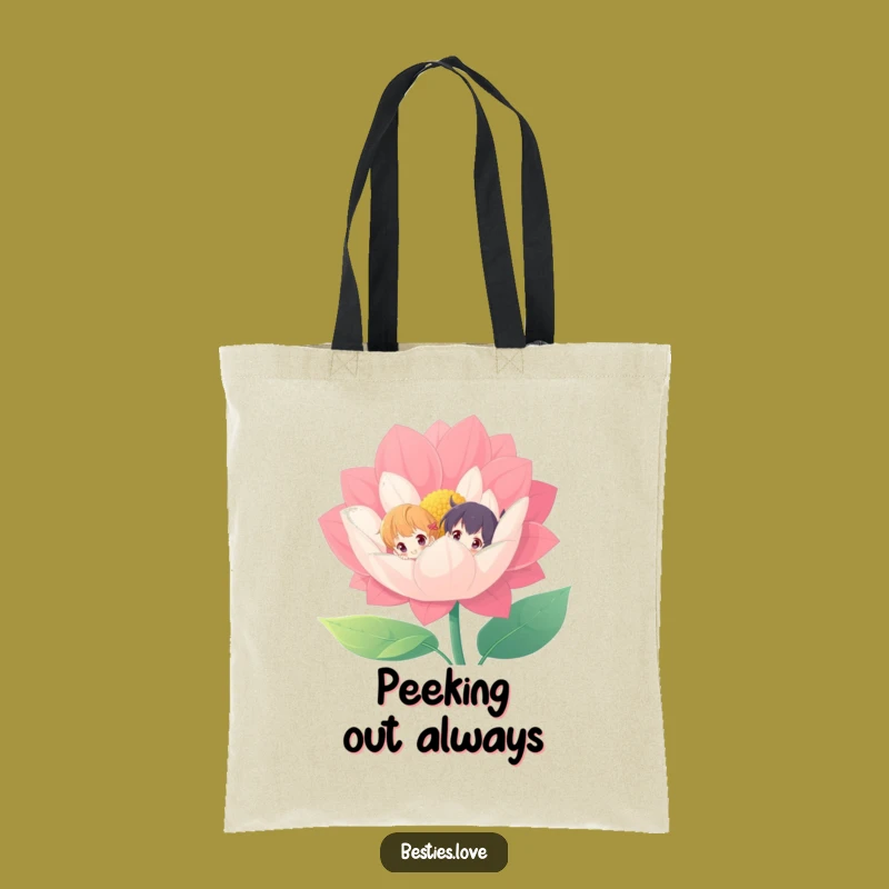 Funny Flower Peek-a-Boo Tote Bag - Vibrant Everyday Gift